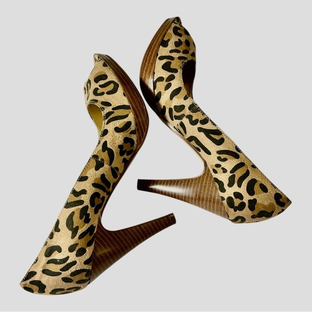 Curfew Leopard Print Peep Toe Heels. Size 8 - Picture 4 of 8